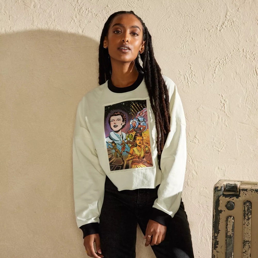 NWT✨ DISNEY Star Wars The Force is With Us Long Sleeve Crop Top Shirt Size S